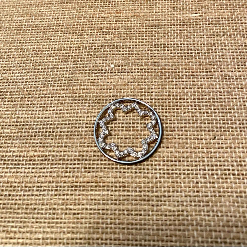 NEW Origami Owl Pave Crystal Moroccan Window Plate Silver (retired collection)